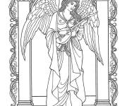 Coloriage Ange de noel symbole de la festivit&eacute; et de la paix