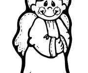 Coloriage Ange de Noel triste
