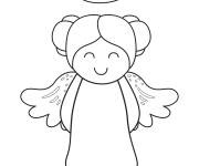 Coloriage Ange de No&euml;l vectorielle pour les petits