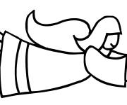 Coloriage Ange de noel volant avec une bougie