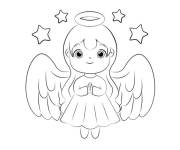 Coloriage et dessins gratuit Ange fascinant de Noel pour petit à imprimer