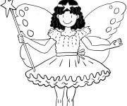 Coloriage Ange f&eacute;e de noel