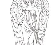 Coloriage Ange gardien pour la nuit de Noel