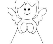 Coloriage Ange mignon de No&euml;l pour filles