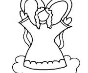Coloriage et dessins gratuit Ange Noel simple petite section à imprimer