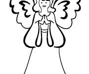 Coloriage Anges de Noel en noir et blanc