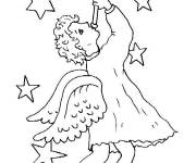 Coloriage Anges de Noel facile