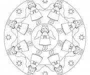 Coloriage Anges de noel mandala