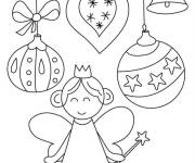 Coloriage Anges et boule de Noel