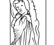 Coloriage Aper&ccedil;u d'ange de Noel imprimable