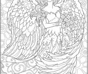 Coloriage Belle fille aux ailes d&rsquo;ange de Noel