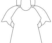 Coloriage Contour d'ange de Noel