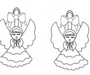 Coloriage D&eacute;coration adorable d'Ange de No&euml;l