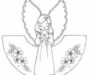 Coloriage D&eacute;coration et illustration d'ange de Noel