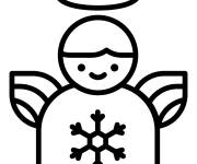Coloriage Emoji ange de Noel
