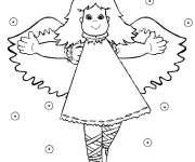 Coloriage Fille ange avec un halo
