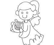 Coloriage Fille en style d'ange de Noel