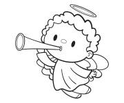 Coloriage Gar&ccedil;on mignon comme ange de Noel