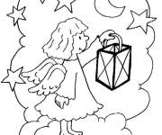 Coloriage Illustration ange de Noel