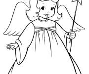Coloriage Le beau regard de l'ange de Noel