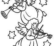 Coloriage Les bons anges de Noel