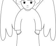 Coloriage Maquette ange de noel gratuit