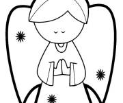 Coloriage Mini ange stylis&eacute; en &eacute;moji