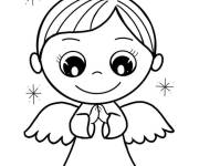Coloriage Miniature d'ange de Noel pour cp