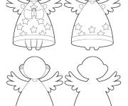 Coloriage Mod&egrave;le d'ange de noel &eacute;tape par &eacute;tape