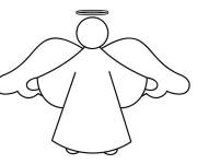 Coloriage Motif ange de noel avec halo