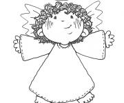 Coloriage Petit enfant avec des ailes d'ange de noel