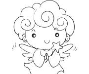 Coloriage Petite ange de Noel kawaii