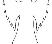 Coloriage Silhouette d&rsquo;un ange de Noel