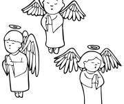 Coloriage Trois petits anges de Noel