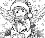 Coloriage Un ange de Noel gaie