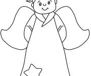 Coloriage Un beau gar&ccedil;on en costume d'ange de noel