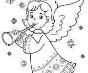 Coloriage Une adorable ange de Noel gratuit