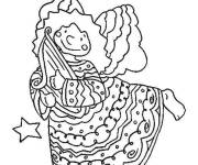 Coloriage Une belle ange de Noel