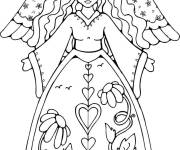 Coloriage Une femme ange de Noel