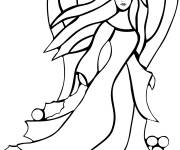 Coloriage Vitrail avec un ange de noel