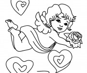 Coloriage Ange et amour