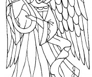 Coloriage Ange et Harpe