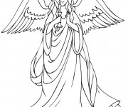 Coloriage et dessins gratuit Ange porte une bougie à imprimer