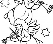 Coloriage Dessin d'anges de Noel