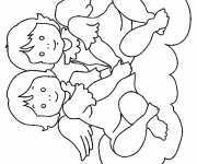 Coloriage Deux anges pour fille