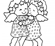 Coloriage Deux petites anges