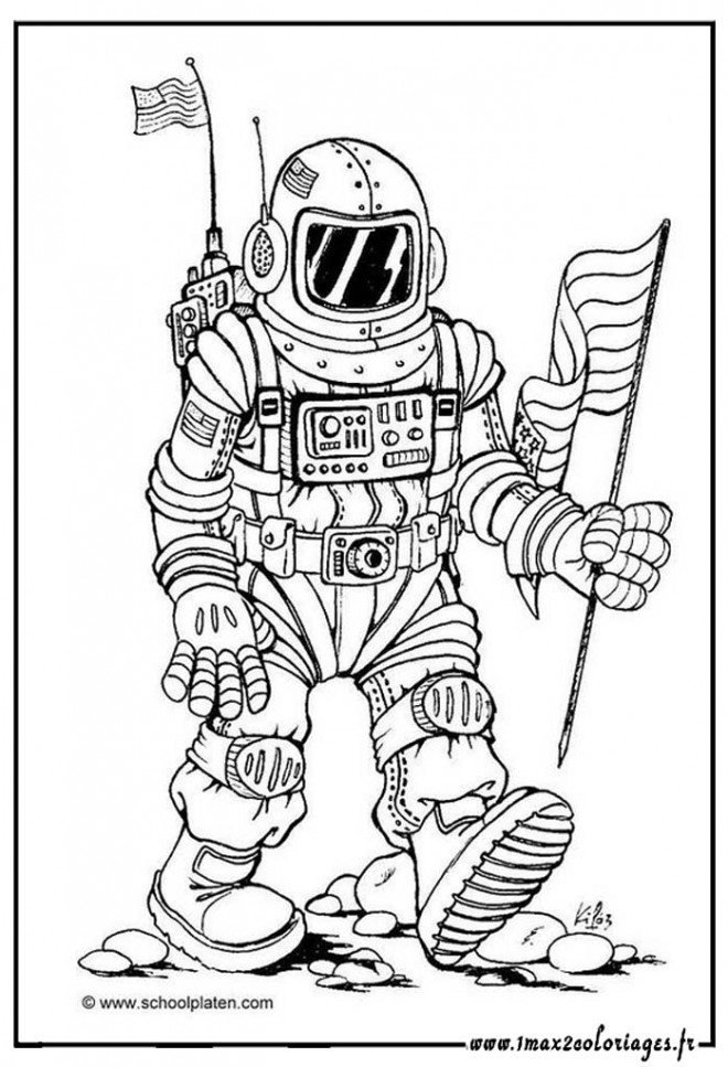 Coloriage Astronaute Gratuit A Imprimer