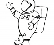Coloriage Astronaute américain avec combinaison