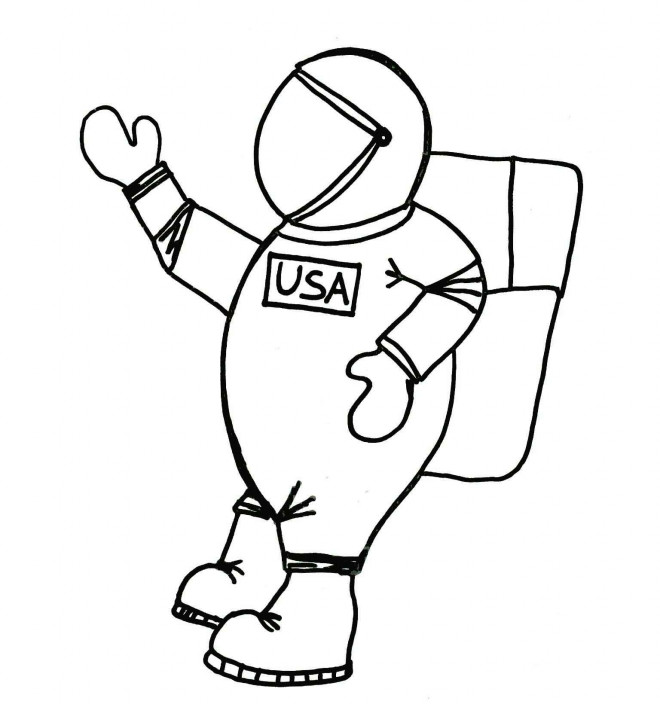 Coloriage et dessins gratuits Astronaute américain avec combinaison à imprimer