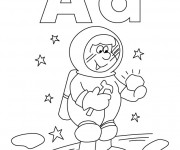 Coloriage Astronaute planète